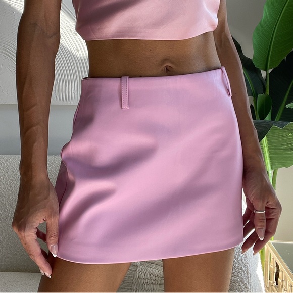 Pink Vegan Leather Micro Mini Skirt - Picture 2 of 5